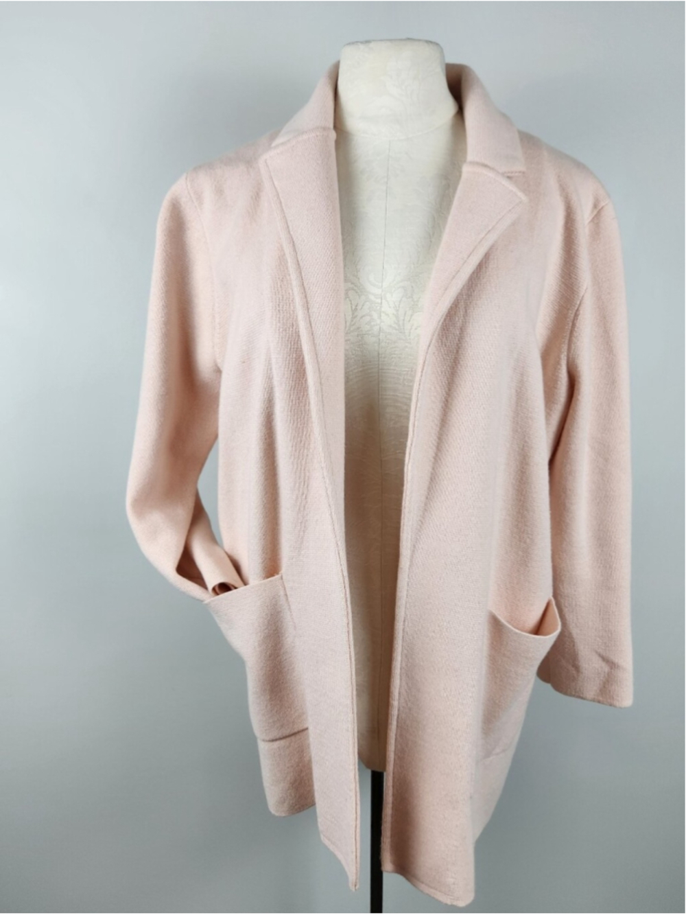 J Crew 365 Wool Cotton Blend Pink Knit Blazer Jacket Sz M Professional Preppy - Picture 3 of 11